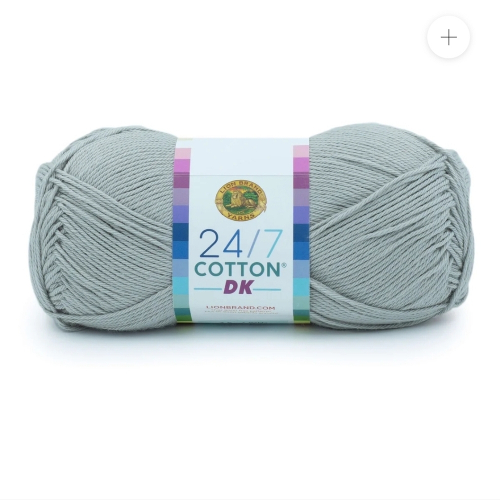 8 Skeins Lion Brand 24/7 Cotton DK Prints Yarn In Silver Linings